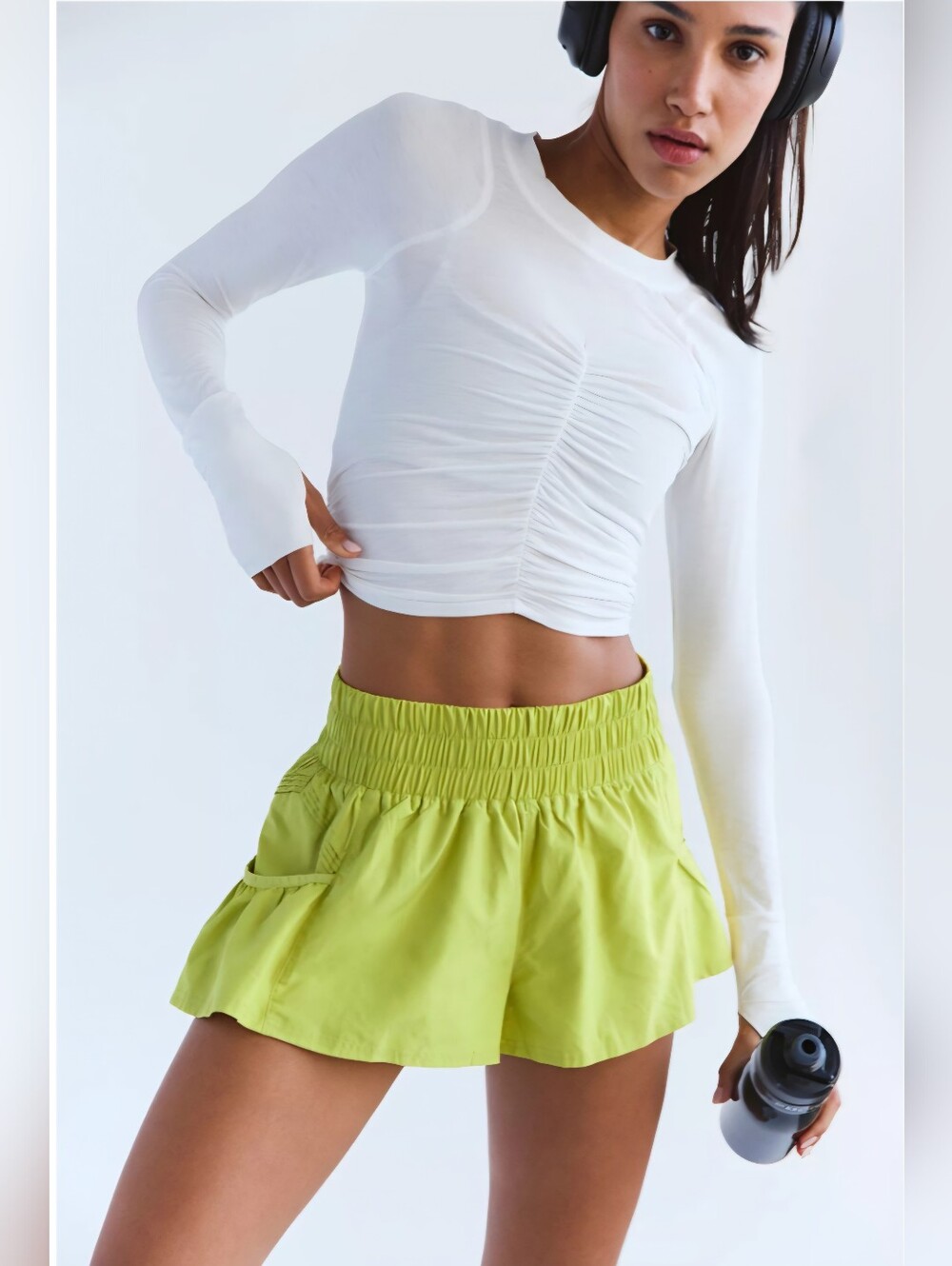FP Movement Get Your Flirt On Shorts In Honeydew Moss, NWT